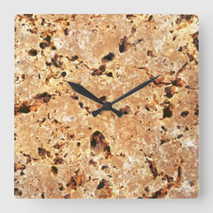 Travertinsteinschau Quadratische Wanduhr