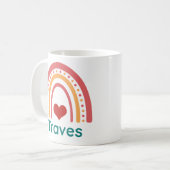 Traves Vintag Boho Rainbow Kaffeetasse (Vorderseite Links)
