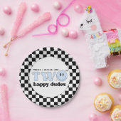 TRAVIS Blue Zwei glückliche Typ lächeln Geburtstag Pappteller (Party)