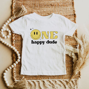 TRAVIS One Happy Typ Yellow Smile Face Baby T-shirt