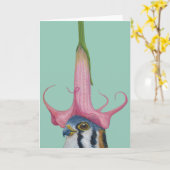 Travis the American Kestrel Grußkarte Karte (Gelbe Blume)