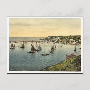 Trawler, die den Hafen verlassen, Brixham, England Postkarte