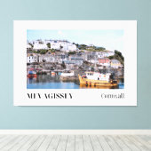 Trawler kommende Zuhause, Mevagissey, Cornwall Leinwanddruck (Insitu (Holzboden))