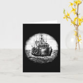 Trawler Sea Angler Vintager Fischer Karte (Gelbe Blume)