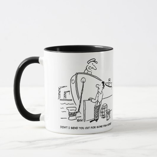 Trawler Ship Skipper mit Crew Mitglied. Funny Tasse (Links)