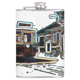 TRC Neon streetcar at stone Vinyl Wrapped Flask Flachmann