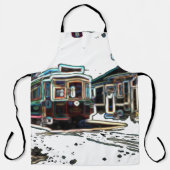 TRC Neon streetcar auf der Startseite Große Print Schürze (Vorderseite)