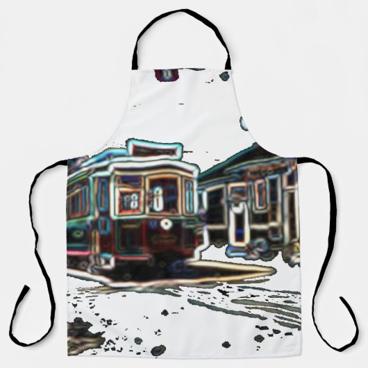 TRC Neon streetcar auf der Startseite Große Print Schürze (Vorderseite)
