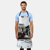 TRC Neon streetcar auf der Startseite Große Print Schürze (Getragen)