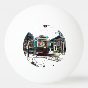 TRC Neon streetcar in stn Ping Pong Ball Tischtennisball
