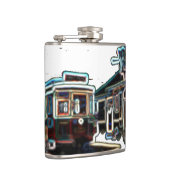 TRC Neon streetcar on stone Small Wrapped Flask Flachmann (Rechts)