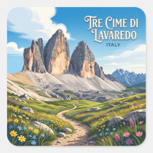 Tre Cime di Lavaredo Auronzo Italien Quadratischer Aufkleber