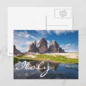 Tre Cime di Lavaredo/Drei Zinnen Dolomite mountain Postkarte (Vorne/Hinten)
