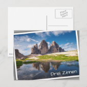Tre Cime di Lavaredo/Drei Zinnen Dolomite mountain Postkarte (Vorne/Hinten)