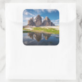 Tre Cime di Lavaredo/Drei Zinnen Dolomite mountain Quadratischer Aufkleber (Tasche)