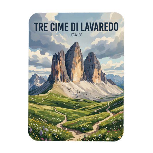 Tre Cime di Lavaredo Italien Magnet (Vertikal)