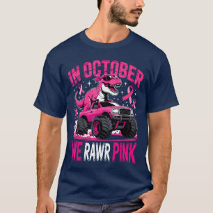 Tre Dino im Oktober tragen wir Pink Breast Cancer  T-Shirt