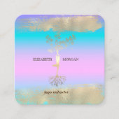 Trea Women Gold Brush Holographic Yoga Quadratische Visitenkarte (Vorderseite)