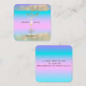 Trea Women Gold Brush Holographic Yoga Quadratische Visitenkarte (Vorne/Hinten)