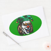 Treacherous Evil Clown Ovaler Aufkleber (Umschlag)
