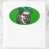 Treacherous Evil Clown Ovaler Aufkleber (Tasche)