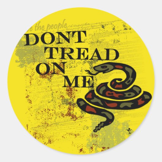 Tread on Me Gadsden Flag/Symbol spenden Runder Aufkleber (Vorderseite)