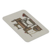 Treadle Nähmaschine & Kätzchen Magnet (Rechte Seite)