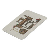 Treadle Nähmaschine & Kätzchen Magnet (Linke Seite)
