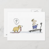 Treadmill Cartoon Postkarte (Vorne/Hinten)