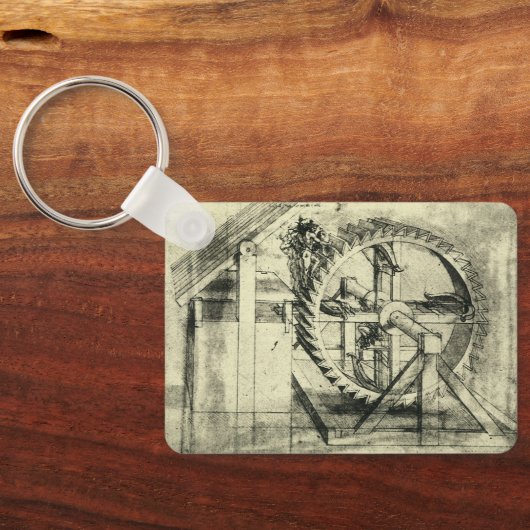 Treadmill Powered Crossbow by Leonardo da Vinci Schlüsselanhänger (Rückseite)