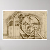 Treadmill Powered Crossbow, Leonardo da Vinci Poster (Vorne)