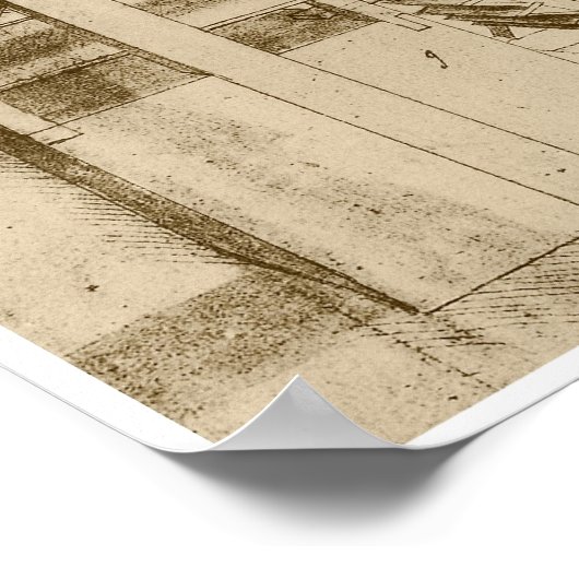 Treadmill Powered Crossbow, Leonardo da Vinci Poster (Ecke)