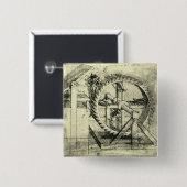 Treadmill Powered Crossbow von Leonardo da Vinci Button (Vorne & Hinten)