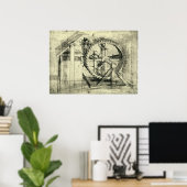 Treadmill Powered Crossbow von Leonardo da Vinci Poster (Heimbüro)