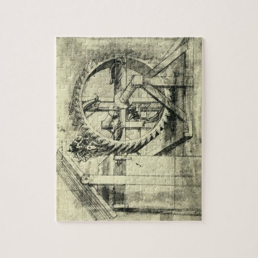 Treadmill Powered Crossbow von Leonardo da Vinci Puzzle (Vertikal)
