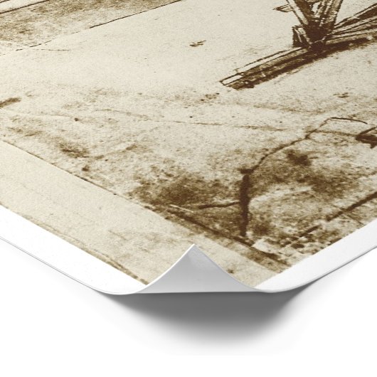 Treadmill Powered Digging Machine, Da Vinci Poster (Ecke)