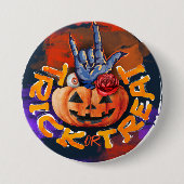Treak oder Leckerei Beängstigend Halloween Pumpkin Button (Vorderseite)