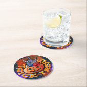 Treak oder Leckerei Beängstigend Halloween Pumpkin Runder Pappuntersetzer (Vor Ort)