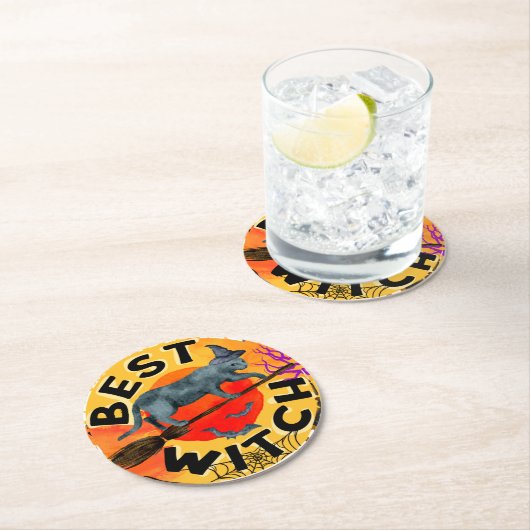 Treak oder Leckerei Beängstigend Halloween Pumpkin Runder Pappuntersetzer (Vor Ort)