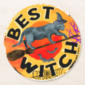 Treak oder Leckerei Beängstigend Halloween Pumpkin Runder Pappuntersetzer (Vorderseite)