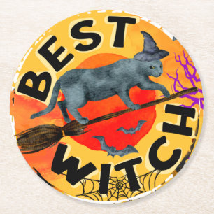 Treak oder Leckerei Beängstigend Halloween Pumpkin Runder Pappuntersetzer