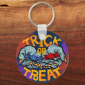 Treak oder Leckerei Beängstigend Halloween Pumpkin Schlüsselanhänger (Vorderseite)