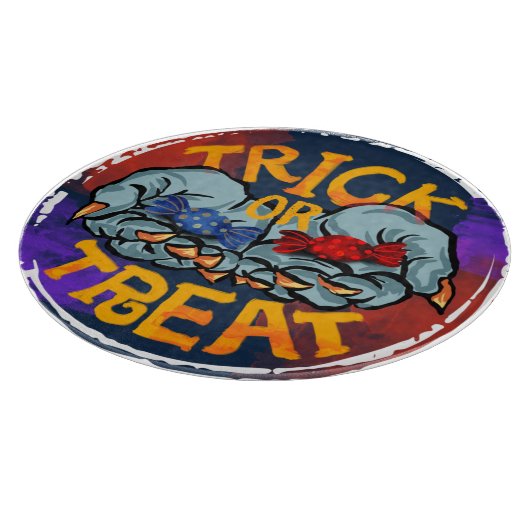 Treak oder Leckerei Beängstigend Halloween Pumpkin Schneidebrett (Ecke)