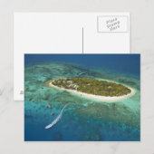 Treasinsel Resort and boat, Fidschi Postkarte (Vorne/Hinten)
