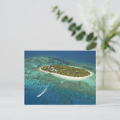 Treasinsel Resort and boat, Fidschi Postkarte (Stehend Vorderseite)