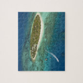 Treasinsel Resort and boat, Fidschi Puzzle (Vertikal)
