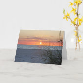 Treasinsel Sonnenuntergang, Version C, Note Card Karte (Gelbe Blume)