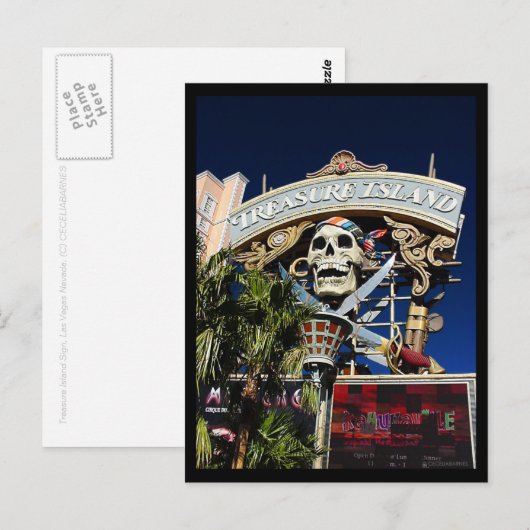 Treasinsel-Zeichen Postkarte (Vorne/Hinten)