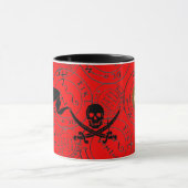 TREASKARTEN FÜR PIRATEN, SKULL, SCHWERTER Rot Schw Tasse (Zentrum)