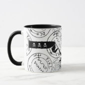 TREASKARTEN FÜR PIRATEN,SKULL,SCHWERTER Schwarz-we Tasse (Links)